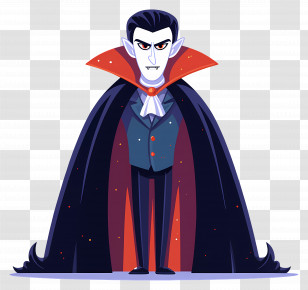 Cartoon Vampire - Spooky Vampire Character Illustration Transparent PNG