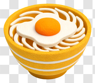 Bowl Of Noodles With Egg - Yellow Noodle Bowl With Egg Transparent PNG
