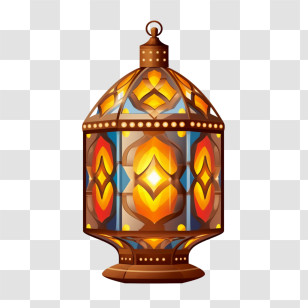 Islamic Lamp - Colorful Stained Glass Lantern Transparent PNG