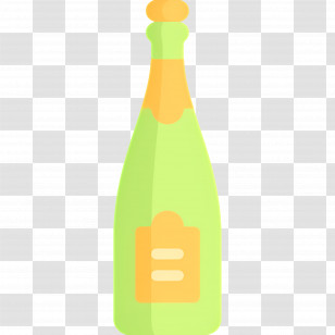 Champagne Bottle - Light Green And Orange Bottle Illustration Transparent PNG
