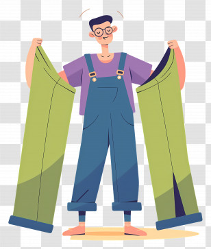 Man Holding Clothes - Person Holding Large Pants Transparent PNG