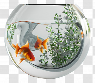 Fish Bowl - Goldfish In A Glass Bowl Transparent PNG