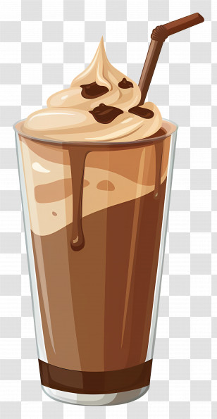 Cold Coffee - Chocolate Drink Topped With Whipped Cream Transparent PNG