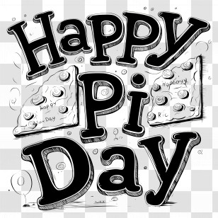 Happy Pi Day - Happy Pi Day With Pie Illustration Transparent PNG