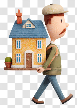 Man Carrying A House - Man Carrying A House Transparent PNG