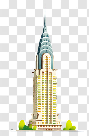 Chrysler Building - Tall Skyscraper Cityscape Illustration Transparent PNG