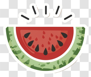 Red Apple - Juicy Watermelon Slice With Seeds Transparent PNG