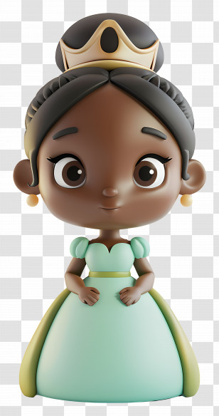 Tiana Princess - Cartoon Princess With A Crown Transparent PNG