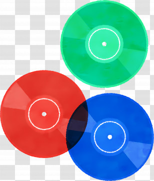 Music - Colorful Vinyl Records Illustration Transparent PNG