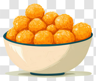Laddu - Bowl Filled With Crispy Cheese Balls Transparent PNG