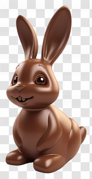 Chocolate Bunny - Cute Cartoon Chocolate Bunny For Easter Transparent PNG