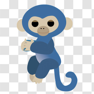 Cartoon - Blue Monkey Illustration Transparent PNG
