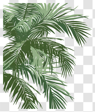 Palm Branches - Lush Green Palm Leaves Illustration Transparent PNG