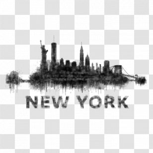 New York City - Skyline - Blackandwhite Logo Transparent PNG