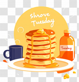 Shrove Tuesday - Pancake Stack Illustration For Shrove Tuesday Transparent PNG