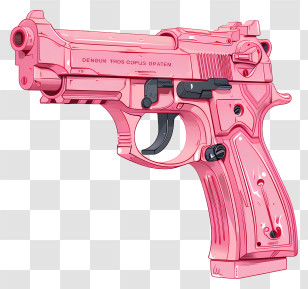 Pink Gun - Pink Gun Illustration In Artistic Style Transparent PNG