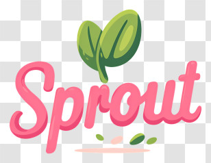 Sprout Logo - Sprout Leaf Script Logo Transparent PNG