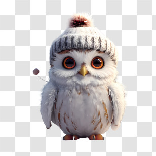 Christmas Owl - Adorable Owl Wearing Winter Hat Illustration Transparent PNG