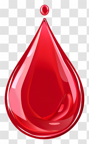 Blood Drop - Realistic Red Water Drop Symbol Transparent PNG