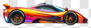 Gordon Murray T50 - Colorful Sports Car Transparent PNG