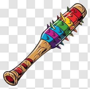 Baseball Bat - Colorful Spiked Bat Transparent PNG