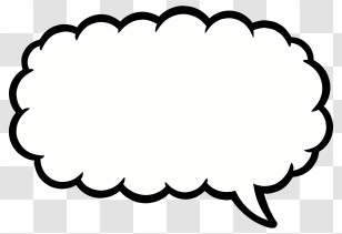 Text Box - Blank Black And White Speech Bubble Transparent PNG
