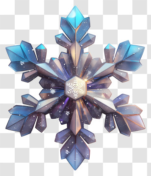 Snowflake Animated - Crystal Snowflake Illustration Transparent PNG