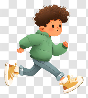 Boy In Sneakers Running - Energetic Child Running Transparent PNG