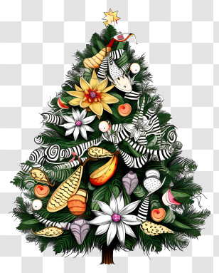 Christmas Tree Decoration - Decorated Christmas Tree Transparent PNG