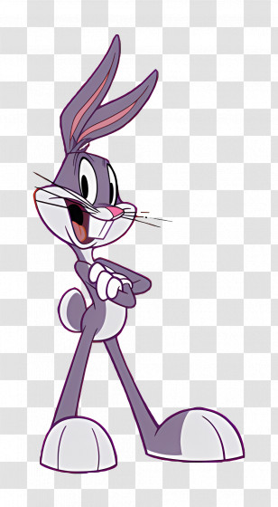 Bugs Bunny - Cartoon Rabbit With Gray Fur And Big Ears Transparent PNG