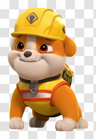 Paw Patrol - Cartoon Construction Dog With Cute Expression Transparent PNG