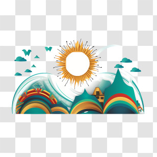 South Africa Heritage Day - Sun And Mountains Landscape Transparent PNG