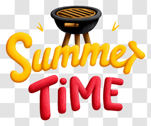 Summer Logo Word - Summer Time BBQ Lettering Transparent PNG