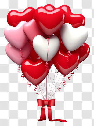 Realistic 3d Valentine Gift Balloon - Heart-Shaped Balloons For Romantic Celebrations Transparent PNG