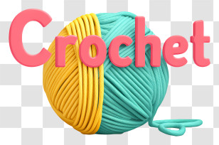Crochet Logo - Crochet Yarn Ball With Bold Text Transparent PNG