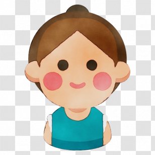 Cartoon Cheek Nose Child Animation - Paint - Brown Hair Toddler Transparent PNG