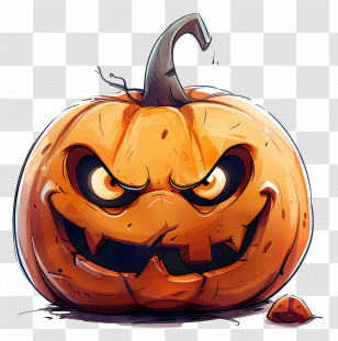 Animated Pumpkin - Angry Carved Pumpkin For Halloween Decorations Transparent PNG