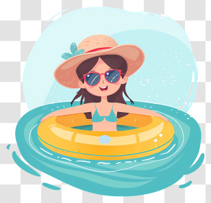 Pool Opening Day - Girl Enjoying In Swimming Pool Transparent PNG