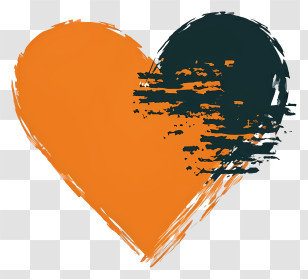 Cartoon - Orange Heart Abstract Art Transparent PNG