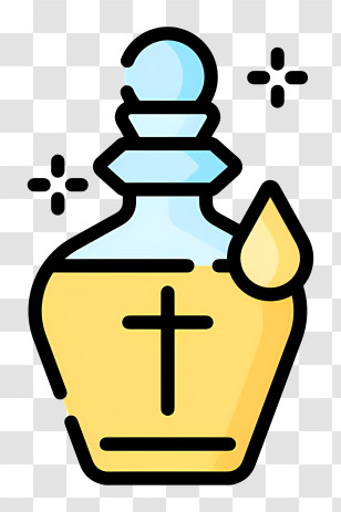 Baptism Icon - Holy Water Bottle With Cross Transparent PNG