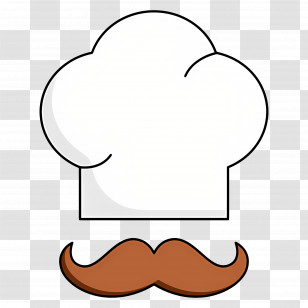 Chef Hat - Chef Hat And Mustache Cartoon Illustration Transparent PNG