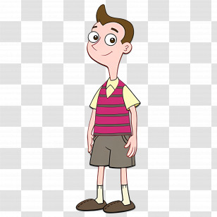 Cartoon Character - Cartoon Boy In Striped Vest Transparent PNG