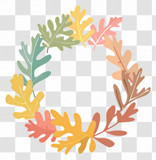 Autumn Wreath - Colorful Leaf Wreath Transparent PNG