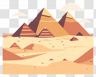 Pyramids Of Giza - Stylized Egyptian Pyramids In Illustration Transparent PNG
