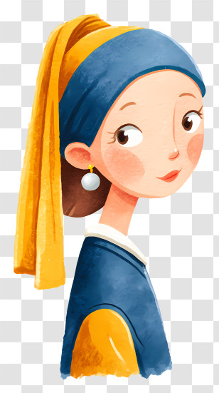 Girl With Pearl Earring - Girl With Pearl Earring Illustration Transparent PNG