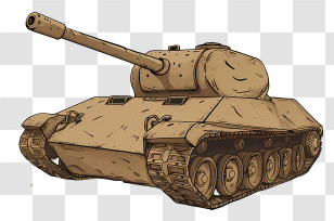 Cartoon Tank - Brown Cartoon Battle Tank Illustration Transparent PNG