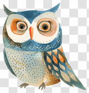 Cartoon Owl - Watercolor Artistic Depiction Of An Owl Transparent PNG