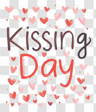 Love - Kissing Day Celebration With Hearts Transparent PNG
