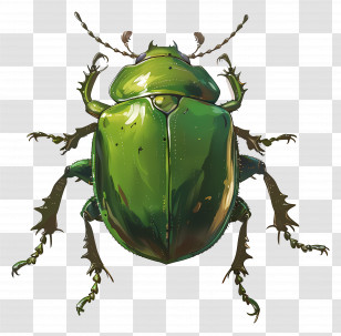 Green Beetle - Realistic Green Beetle Illustration Transparent PNG