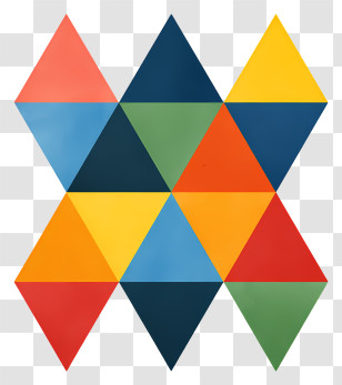 Colorful Triangles - Colorful Geometric Pattern Transparent PNG